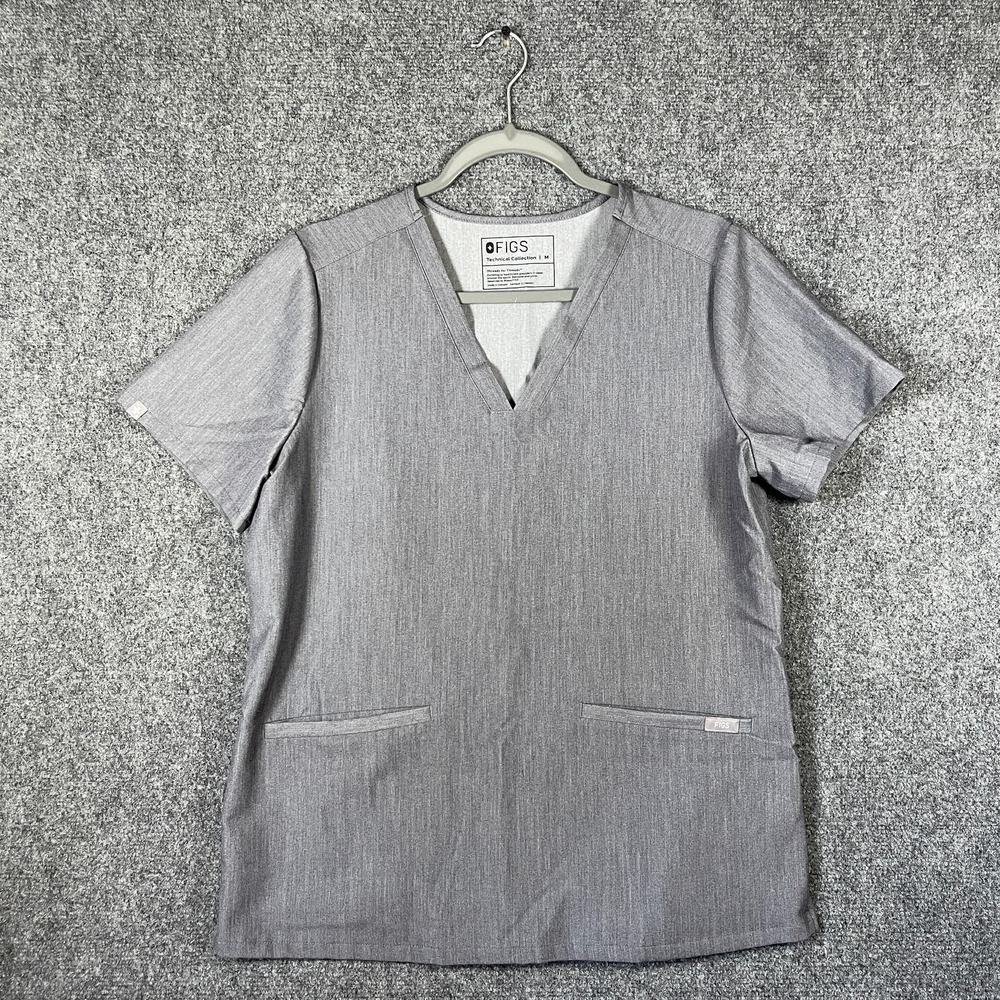 Figs Scrub Set Casma Scrub Top & Yola Skinny Scrub Pants Gray Medium & Large